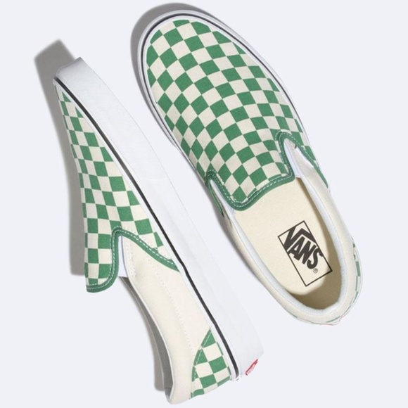 Vans Shoes - Vans Classic Slip On Checkers Womens Grass Green